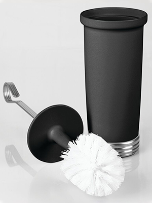 Plastic Bowl Brush in Cream and Chrome with a metal handle