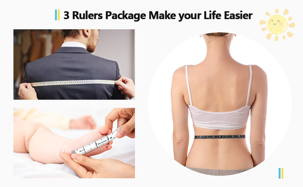 Body Measuring Tape, Tape Measure for Body Measuring, Retractable Body Measurement Soft Cloth Fabric Tape Kit for Weight Loss, Lock Pin and Push Button, 60 inch/150cm 15 Measuring Tape for Body