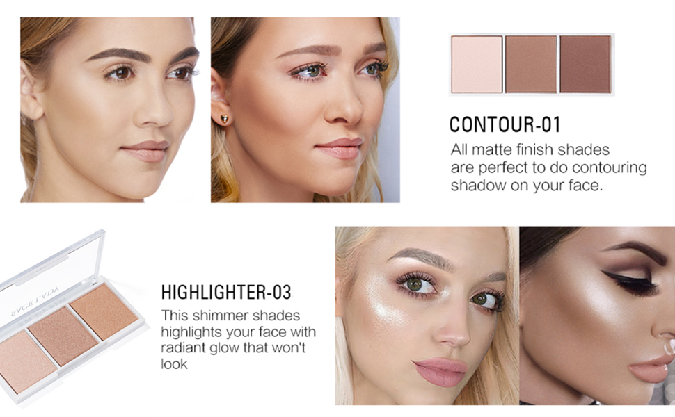 makeup brush contour highlighter glow