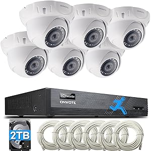 4k security camera system poe ip 8mp audio dome human alert ai 8 channel 8ch nvr kit wired onwote