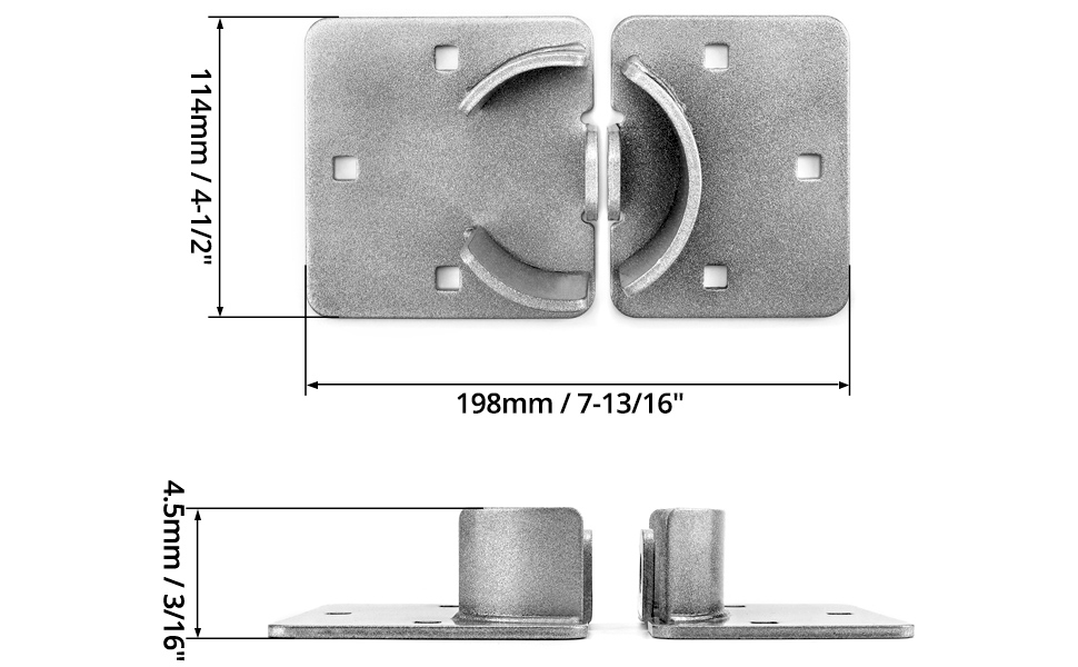 QWORK Puck Lock Hasp, 2 Pack Heavy Duty Solid Steel Hidden Hasp