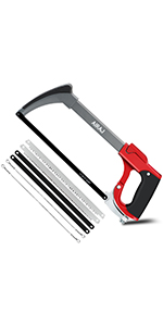 Scie à Métaux Multifonctionnelle Avec 6 Lames De Scie En Acier AIRAJ Scie à Métaux à Cadre Réglable Avec Lame Interchangeable Scie à Métaux Pour Couper Le Bois, L'acier, Les Tuyaux En PVC Et La Viande 21
