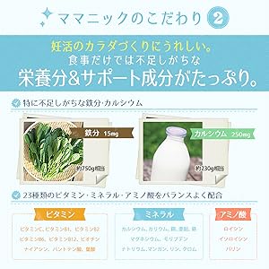 Amazon 葉酸 サプリ ママニック 妊活 妊娠 管理栄養士監修 無添加 鉄 カルシウム 乳酸菌 31日分 ママニック 葉酸