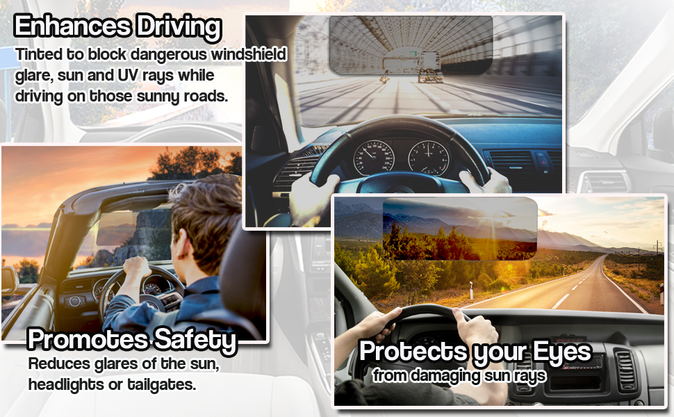 Zone Tech Car AntiGlare Tinted Sun Visor Windshield