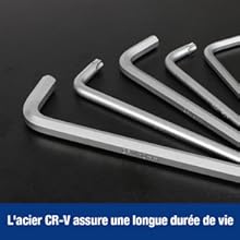 WORKPRO Jeu De 18 Clés Allen Hexagonales En Cr-V Avec Tête Plate, Torx, Sphérique, Clés Males Avec Etui Portative Pour Réparation Et Assemblage De Vélo, Moto, Voiture, Electroménager 17 6