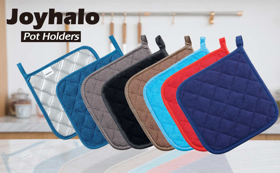 Joyhalo 4 Pack 8 x 8 Inches Pot Holders for Kitchen Heat