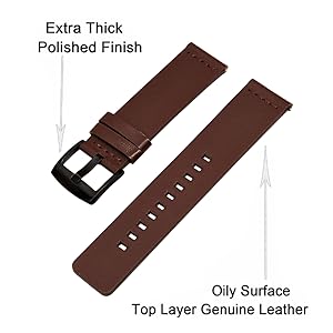 22mm leather ea brown 3