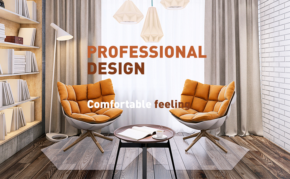 YOUKADA Hexagonal Chair Mat, Office Chair Mat for Hard