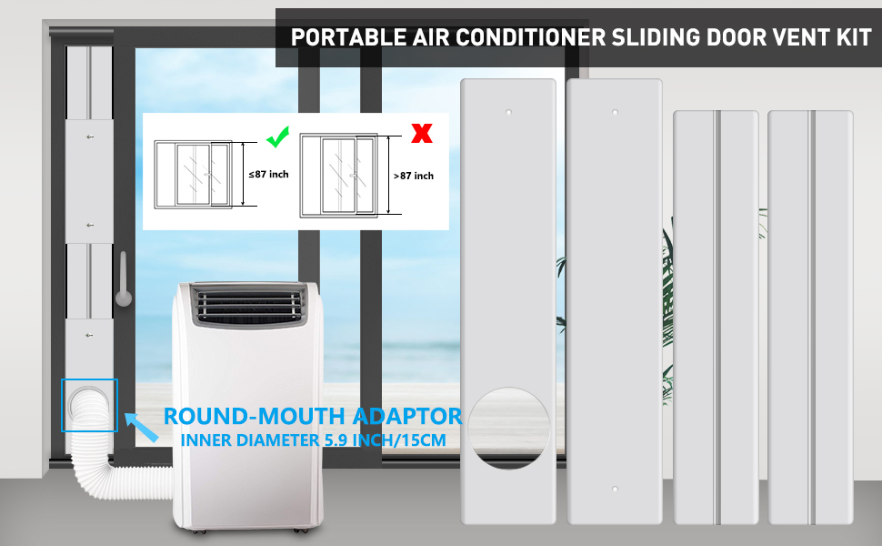 gulrear Slide Kit for Portable Air Conditioner, Sliding Glass Door Kit