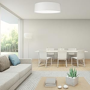 white lamp shade ceiling fixture