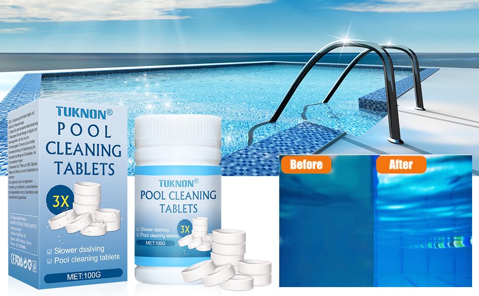 TUKNON Pool Cleaning Tablets, Magic Pool Cleaning Tablets
