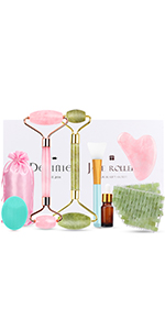 jade roller with eye mask