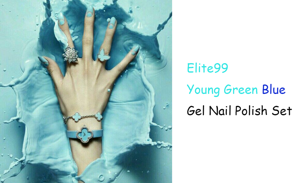 green blue gel nail polish set top coat base coat uv led nail light lamp