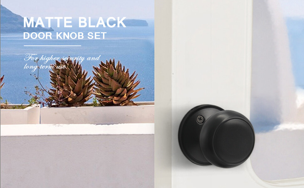 KNOBWELL 2 Pack Black Closet Door Knobs Dummy Door Knob, Individual