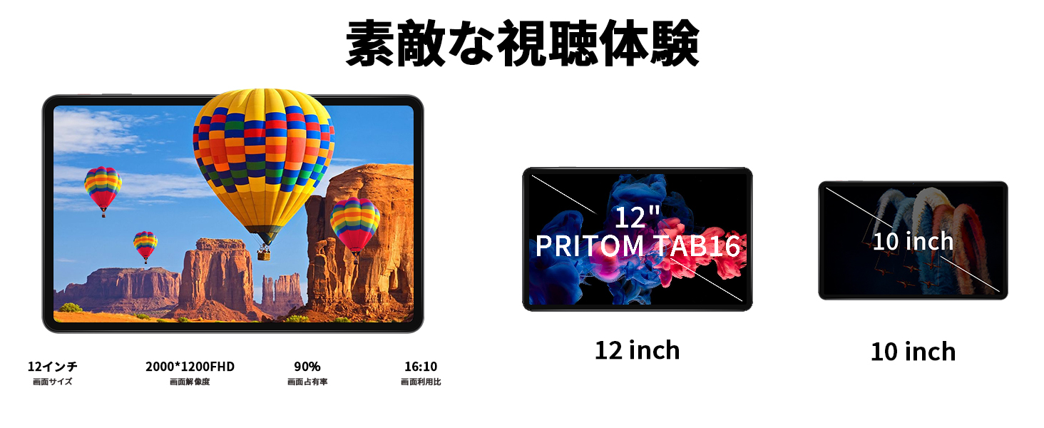 Amazon.co.jp: PRITOM プリトム タブレット 12インチ wi-fi