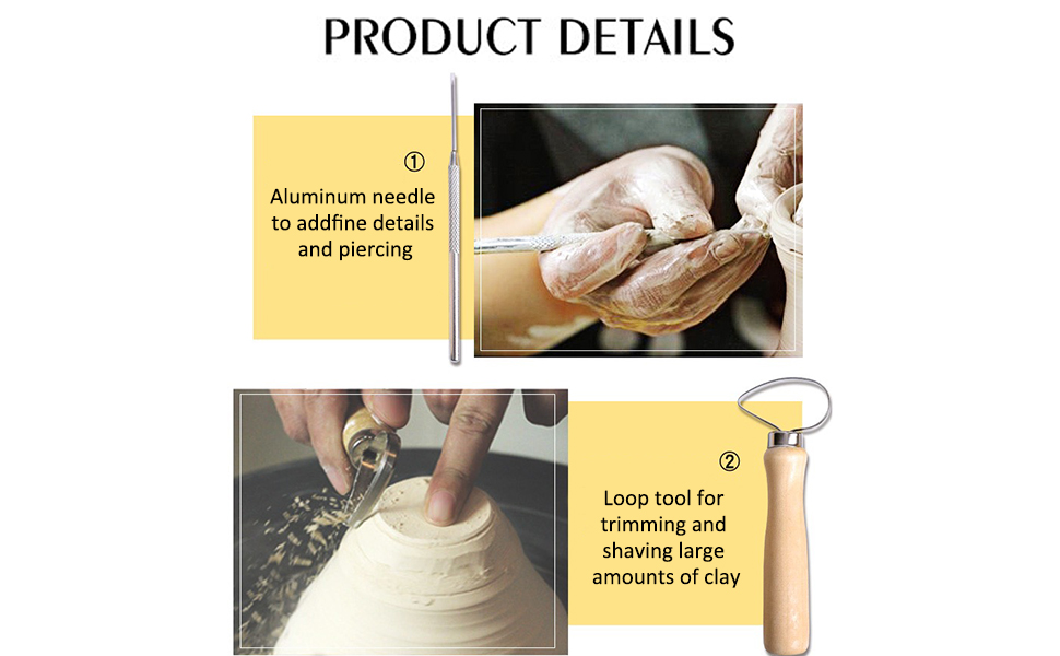 Cozyswan 8pcs Pottery Sculpting Tool Clay Modeling Tool Set Ceramic