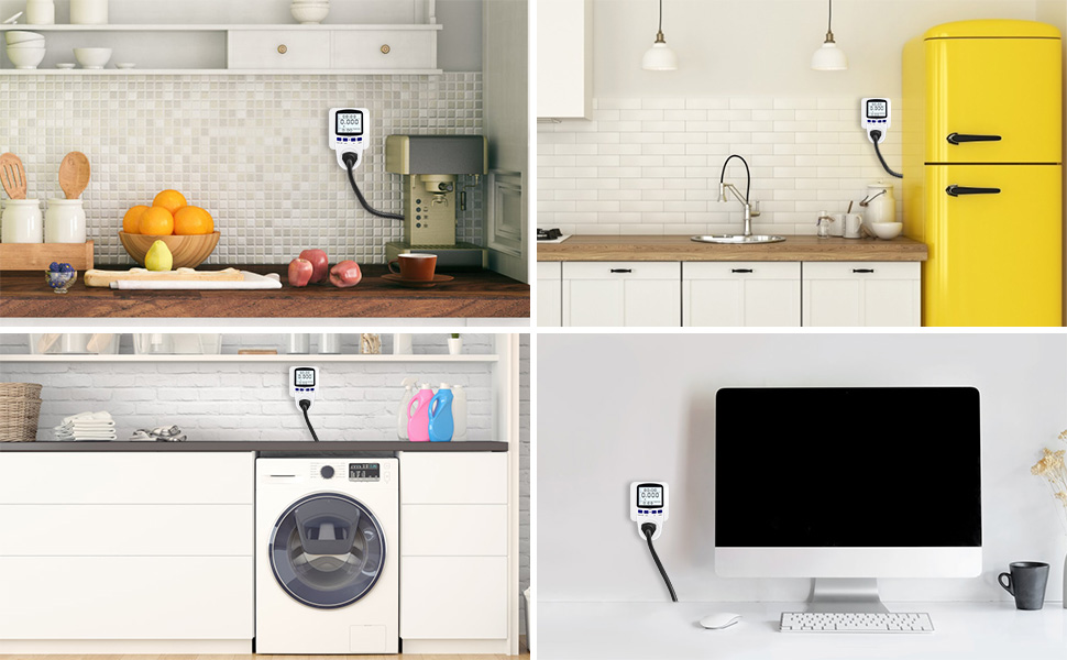 kuman KW48 Electricity Usage Monitor Plug Power Watt Voltage Amps Meter