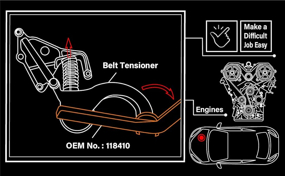 Accurate design and Application OEM number 118410 Tensioner Tool Serpentine belt – EWKtool