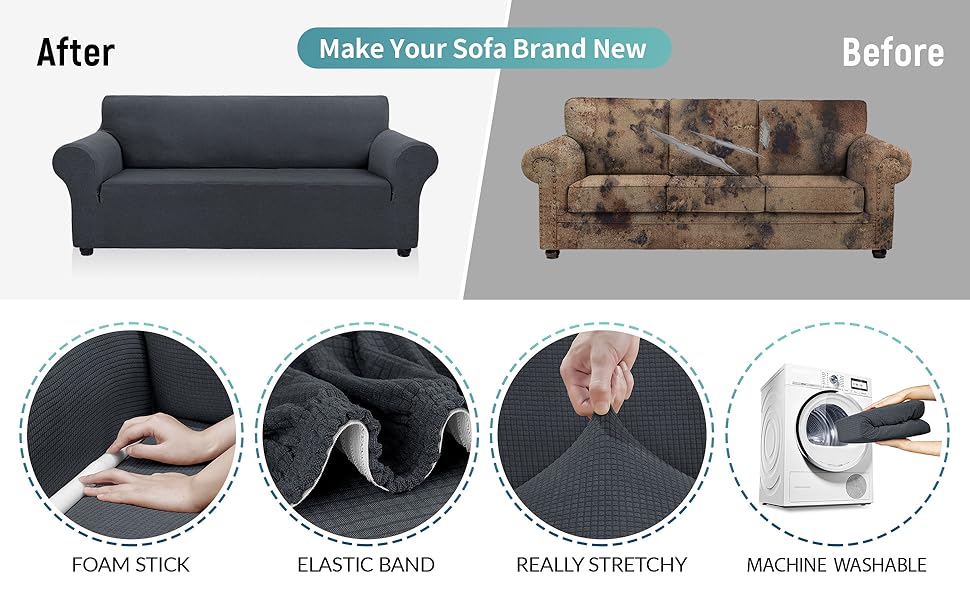 Charcoal Ash Sofacover L/XL/XXL A+