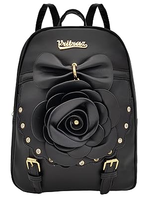college students girls women leather flower backpack Bags Blue red maroon Casual travel hiking