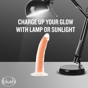 neo elite glow in the dark silicone cock charge up your glow with lamp or sunlight