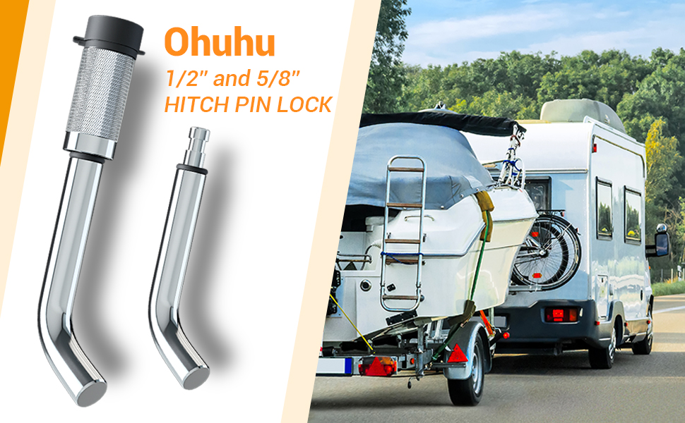 Trailer Hitch Lock, Ohuhu 1/2" and 5/8" Receiver Hitch Pin Lock Tow