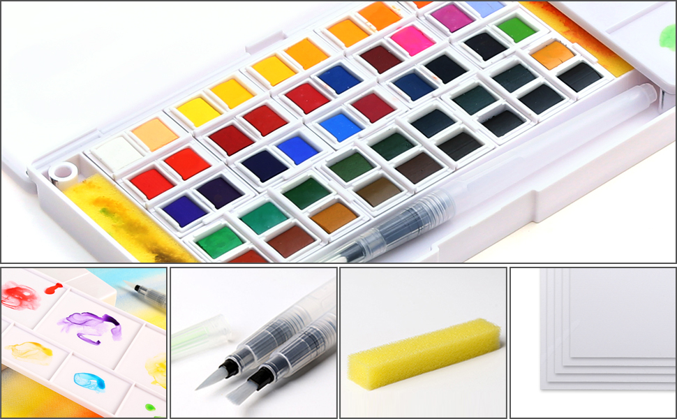 Dainayw Watercolor Paint Set, Professional 48 Assorted Watercolors, Perfect