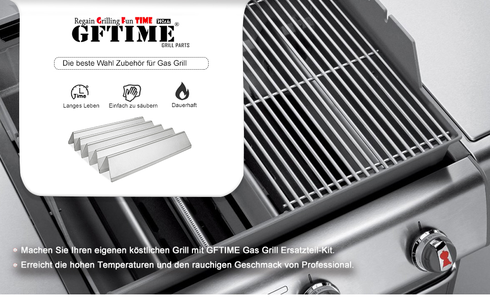 GFTIME 38,9cm Flavorizer Bar 7636 für Spirit E310/320/330 (2013