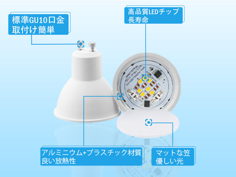 Amazon | ORALUCE LED電球 GU10口金 スポットライト 50W形相当