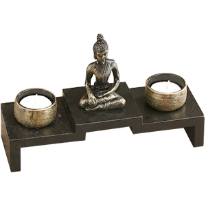 zen garden Buddha statue tealight candles display tray