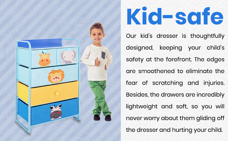 Our kids’ dresser is completely kids safe
