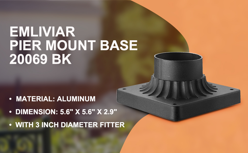 Emliviar Outdoor Post Light Mounting Bases 2 Pack Cast Aluminum Pier