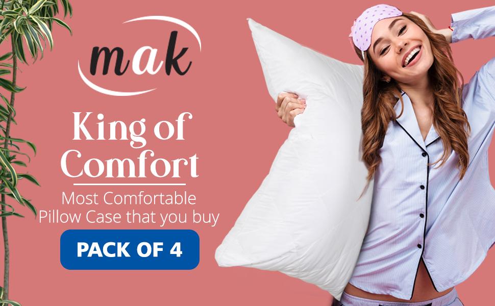 mak Pillow Protectors Pack Of 4 Quilted Pillow Cases Protector