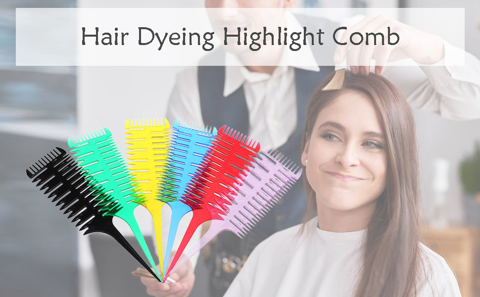 Hair Dyeing Comb 3Way Sectioning Highlight Comb Professional Weave