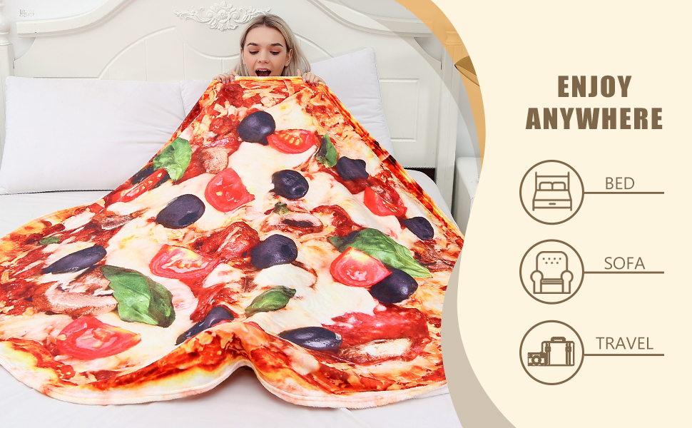 CASOFU Burritos Blanket, Pizza Blanket, Giant Pizza Throw