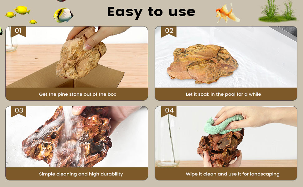 2.5lb Natural Dragon Stones, Aquarium Rocks Decoration Aquascaping Stone Landscaping Model