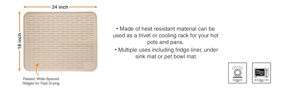 Silicone dish drying mat infographic