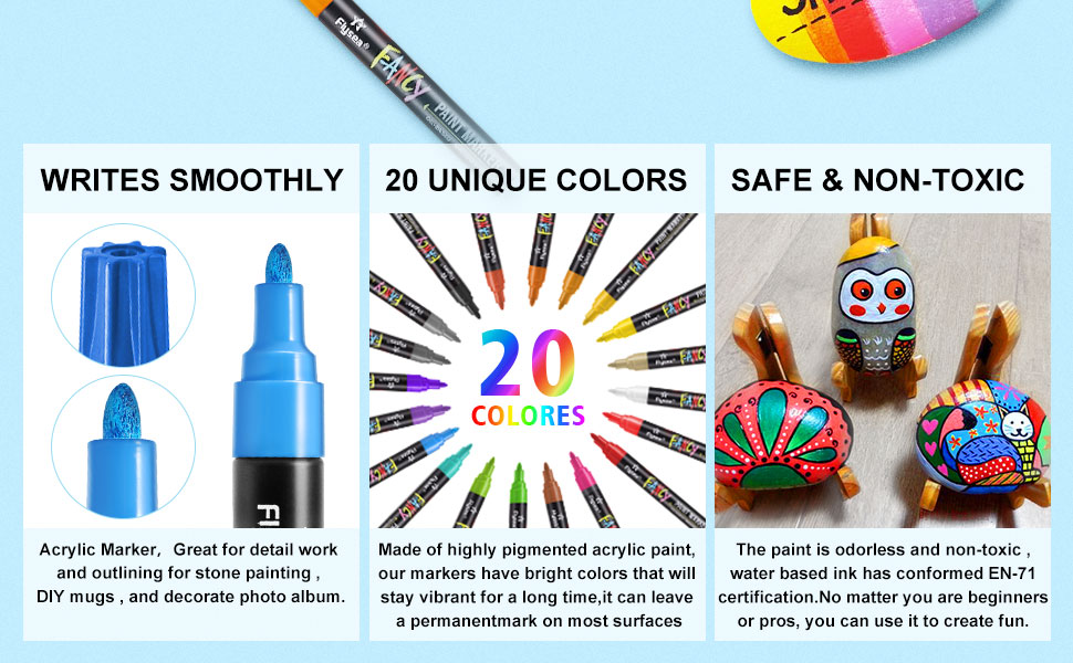 RATEL Waterproof Acrylic Pens Amazon.de Home & Kitchen