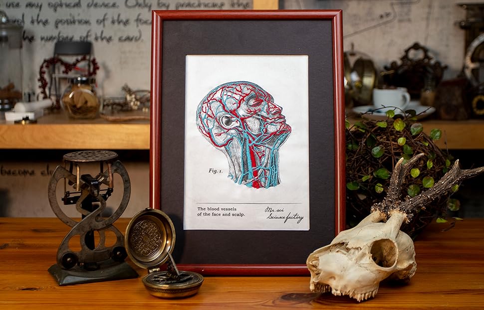The finished embroidery can be demonstrated in an embroidery hoop or picture frame. 