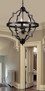 black chandelier