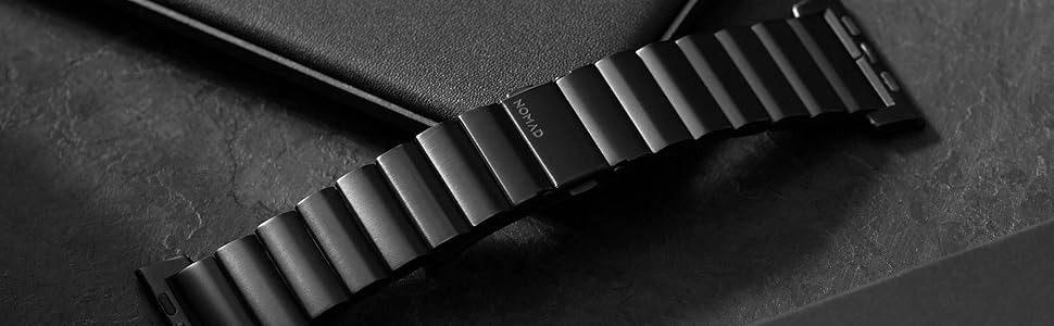 Nomad Steel Band for Apple Watch 44mm 42mm Black Hardware