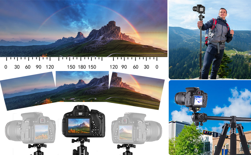 Andoer Camera Tripod 200cm with Arm for DSLR,Horizontal Overhead