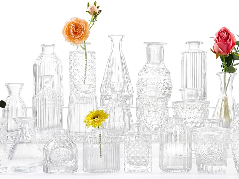 Vases for Flowers, Set of 20 Vintage Vases for Home Decor