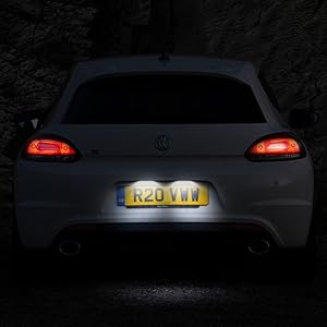 vw golf number plate light warning
