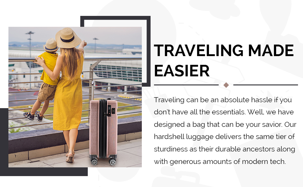 Villagio Hardside Luggage Set 3Piece Hardshell Luggage