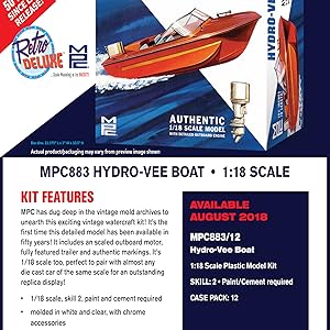 MPC883 MPC Hydro-Vee Boat 1:18 Scale Model Kit