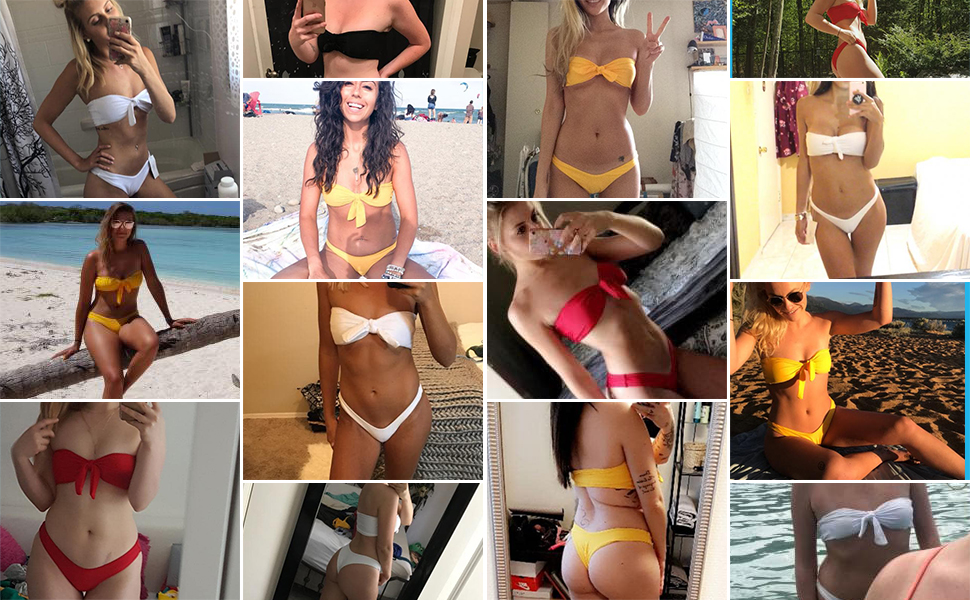 tie knot bandeau bikini