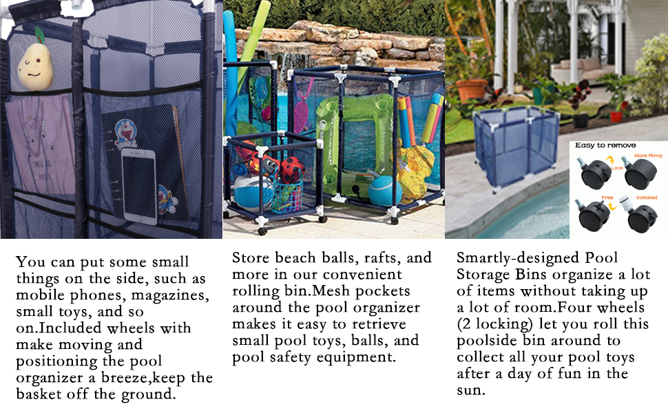 PUTING Blue Pool Storage Bin 36x24x36For Pool Floats