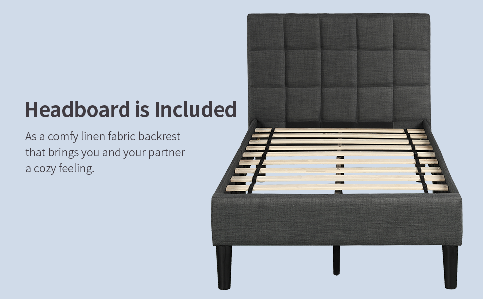 Daverose Twin Size Platform Bed, Upholstered Diamond