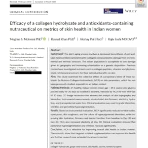 Nutrova Collagen+Antioxidants study front page